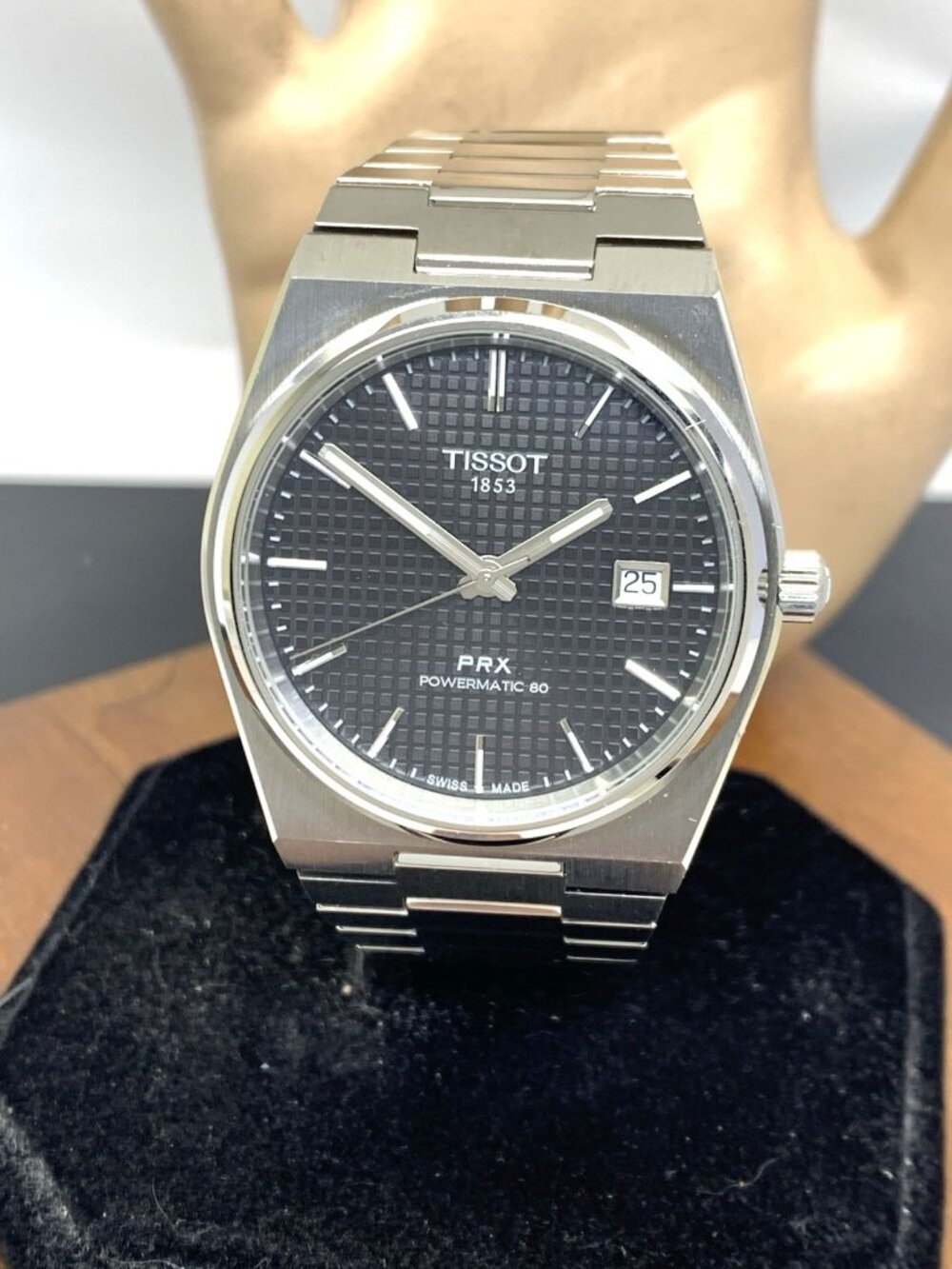 Tissot PRX Men's Watch Swiss Automatic Black Dial Silver Steel T1374071105100